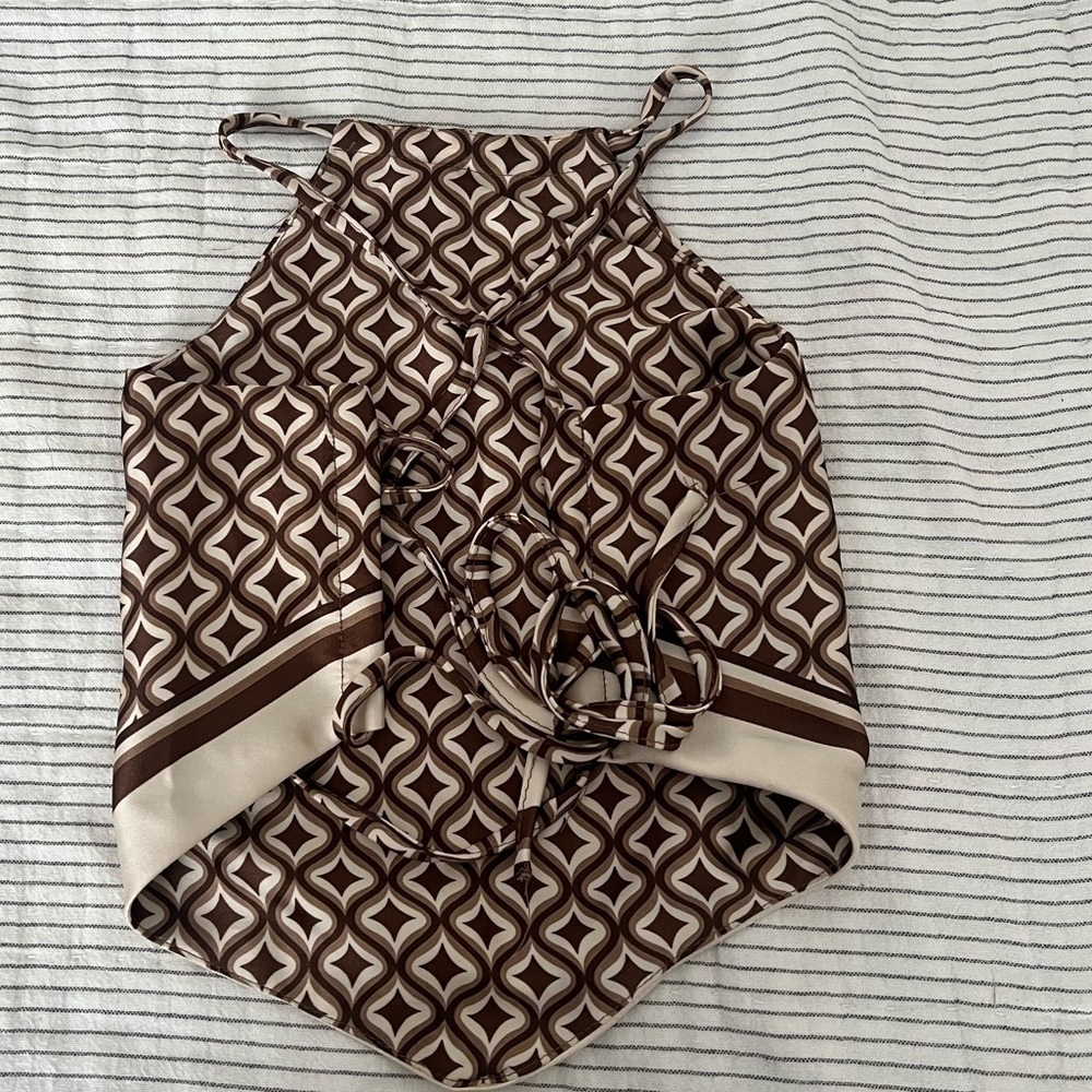 Garage Women's Brown and Beige Bandana Top - Picture 6 of 6